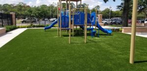 playground with artificial grass